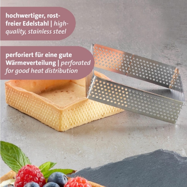 WESTMARK Tarteform Tartelette-Rahmen 4 Stk. – Perfekte Tarte- und Quicheformen, 7x7 cm Bild 2