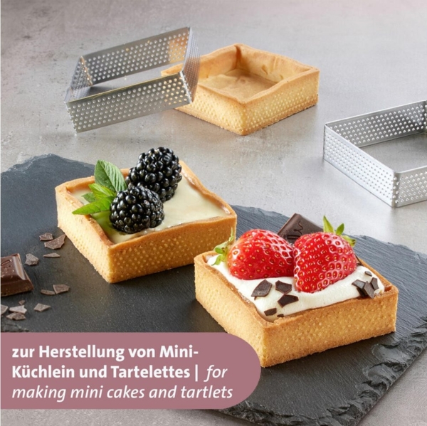 WESTMARK Tarteform Tartelette-Rahmen 4 Stk. – Perfekte Tarte- und Quicheformen, 7x7 cm Bild 3