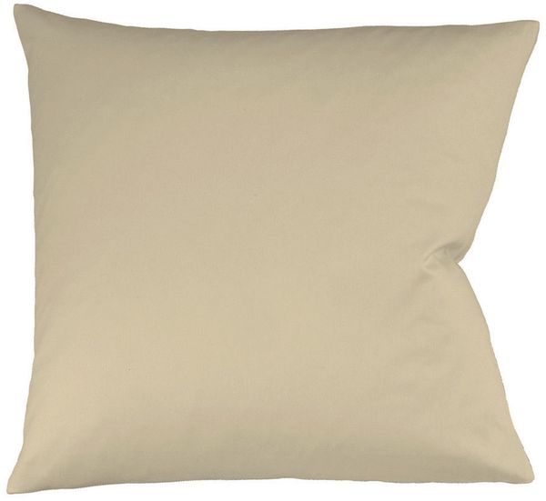 Fleuresse Mako-Satin Kissenbezug Bezug 80x80 cm uni mit RV 2043 beige