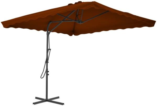 vidaXL Sonnenschirm mit Stahl-Mast 250x250x230 cm Terrakotta 312515