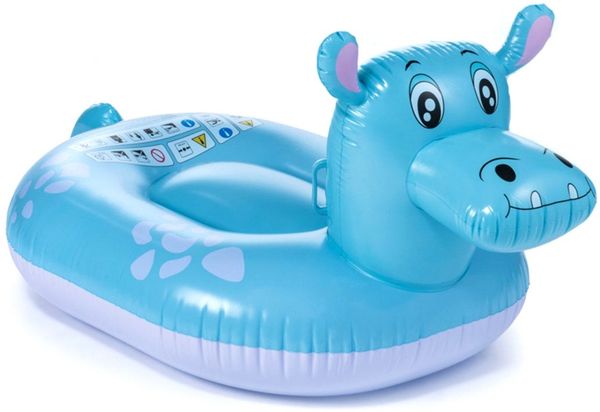 heimtexland Luftmatratze Wassertier aufblasbar Pool Strand XL Schwimmtier, (Typ889, 1-St, Typ889), Wasserspielzeug I Nilpferd I 155x88x72 cm I 2 Luftkammern