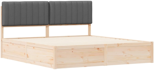 vidaXL Bettgestell mit gepolstertem Kopfteil Dunkelgrau 180 x 200 cm 3398215 Bild 3