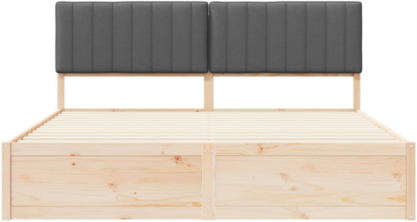 vidaXL Bettgestell mit gepolstertem Kopfteil Dunkelgrau 180 x 200 cm 3398215 Bild 4