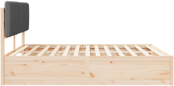 vidaXL Bettgestell mit gepolstertem Kopfteil Dunkelgrau 180 x 200 cm 3398215 Bild 5