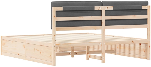 vidaXL Bettgestell mit gepolstertem Kopfteil Dunkelgrau 180 x 200 cm 3398215 Bild 6