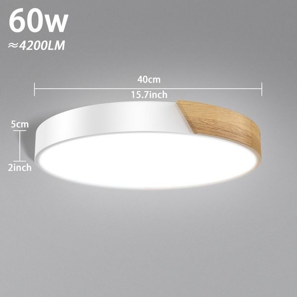 FIVMEN LED Deckenleuchte Deckenlampe Holz Deckenleuchte Deckenlampen Rund Lampen, Kaltweiß