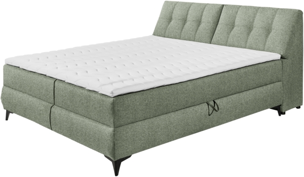 Boxbett >ATLANTIS 6< Liegefläche 180x200 cm, Bezug in olive - 185x102x240cm (BxHxT)