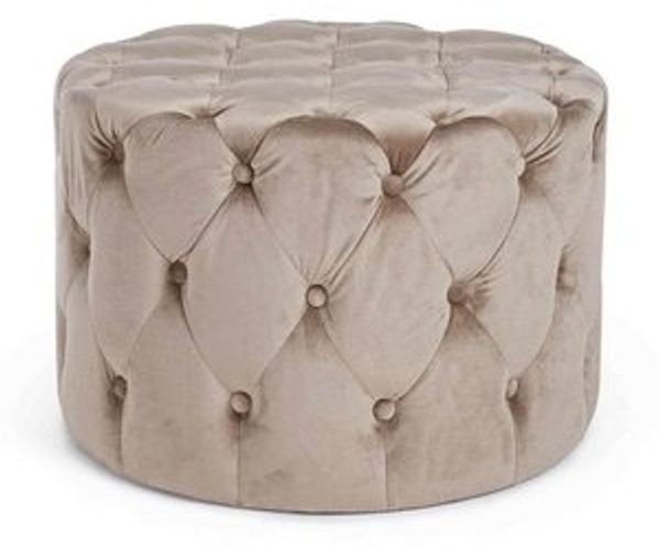 Pouf Lorella in Samt-Optik, Taupe, 60 x 60 x 42 cm Bild 6