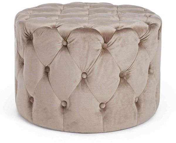 Pouf Lorella in Samt-Optik, Taupe, 60 x 60 x 42 cm Bild 4