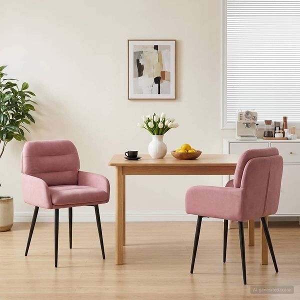 vidaXL Esszimmerstühle 2 pcs Samt (V) Rosa 59 x 59,5 x 90 cm 42034310