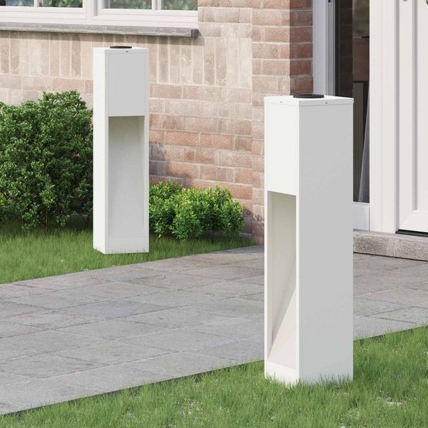 vidaXL Solar LED Wegeleuchte 2 pcs Weiß Kalt gewalzter Stahl 879717