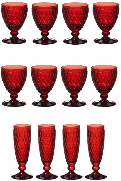 Villeroy & Boch Boston Coloured Weißwein- & Sektgläser Set 12er Set rot