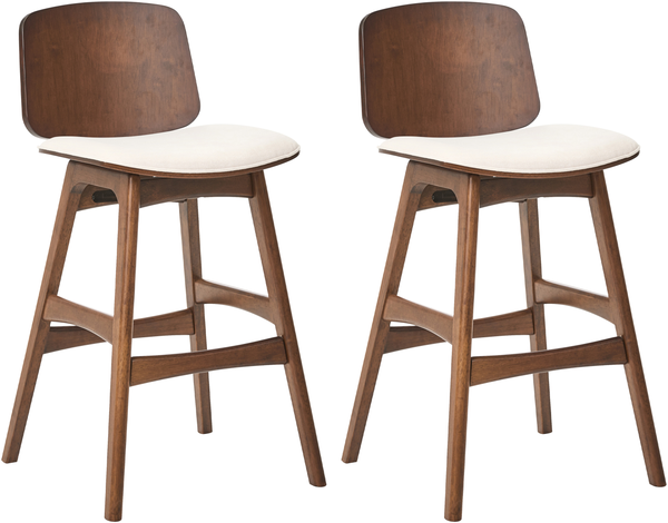 Set mit 2 Barstühlen CHARLESTON Holz Braun Hellbeige