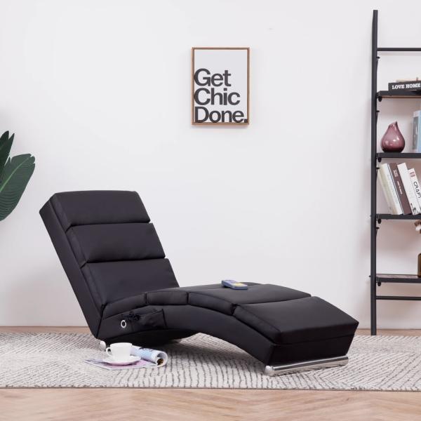 vidaXL Massage-Chaiselongue Braun Kunstleder 281296