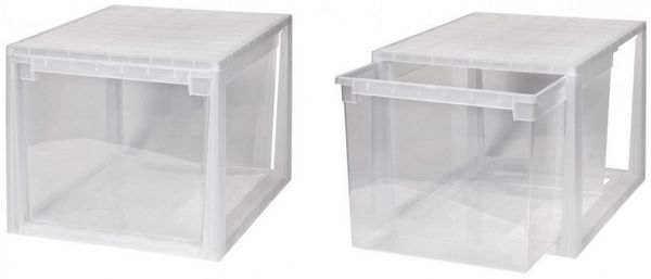 Kreher Schubladenbox Set: 2 x Schubladenbox 52 Größe XXL, 48 Liter - extra tief und hoch