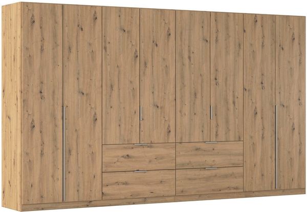 OTTO home Drehtürenschrank Kleiderschrank Schrank Garderobe AGORDO mit Dekor- oder Hochglanzfront (in zwei Griff-Farben, Breite 360 cm) mit Außenschubkästen, Serie in 7 Breiten und 2 Höhen MADE IN GERMANY