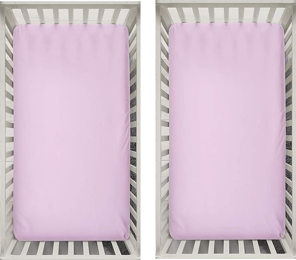 DuDu N Girlie Dicke Baumwolle Reisebett Spannbettlaken, 65x95 cm, 2-teilig, pink