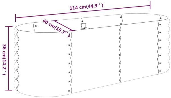 vidaXL Hochbeet Verzinkter Stahl 114x40x36 cm Grün 318863 Bild 6