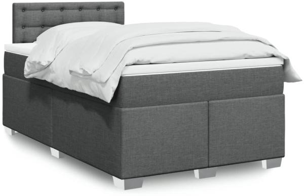 vidaXL Boxspringbett mit Matratze Dunkelgrau 120x190 cm Stoff 3288142