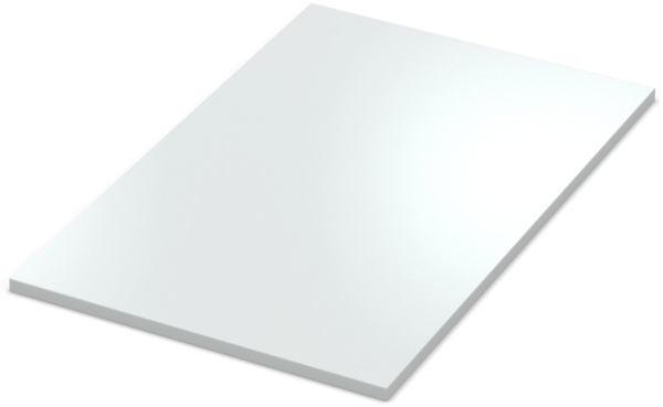 Dekor Spanplatte 19mm Tischplatte weiß melaminharzbeschichtet mit ABS Kante Umleimer - Größe 100 x 200 cm - Höhe 1,9 cm - Farbe Icy White Bild 3