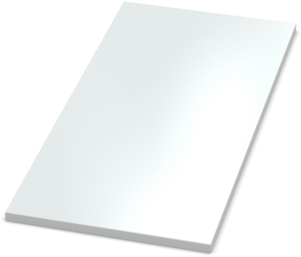 Dekor Spanplatte 19mm Tischplatte weiß melaminharzbeschichtet mit ABS Kante Umleimer - Größe 100 x 200 cm - Höhe 1,9 cm - Farbe Icy White Bild 4