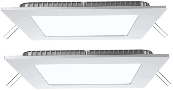 LED, Deckenleuchte, Aluminium, Weiß, quadratisch, H 2,5 cm