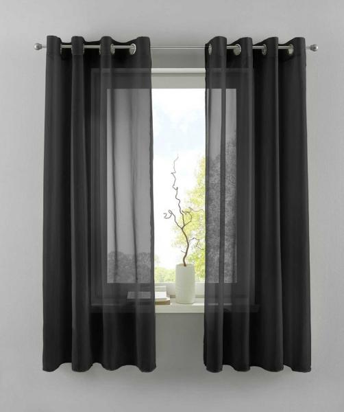 Gardinenbox Gardine (2 St), Ösen, transparent, Voile, 2er Set Transparent »Basel« Bleiband Store 20332TR2