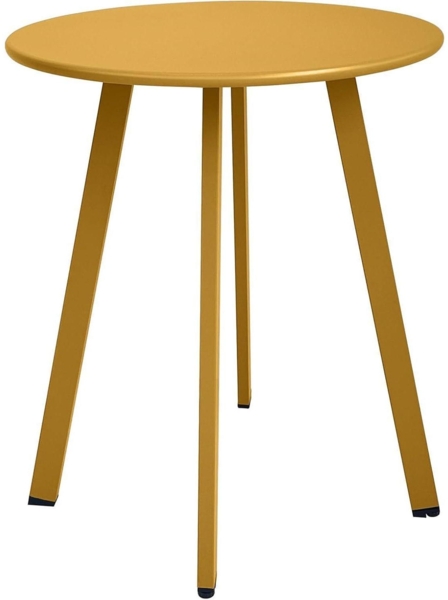 Outdoor Beistelltisch Metall Stahl Wasserfest Gelb Runder Patio Hof