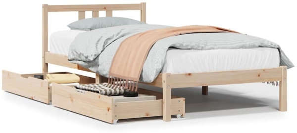 vidaXL Massivholzbett ohne Matratze 90x190 cm Kiefer 3301622