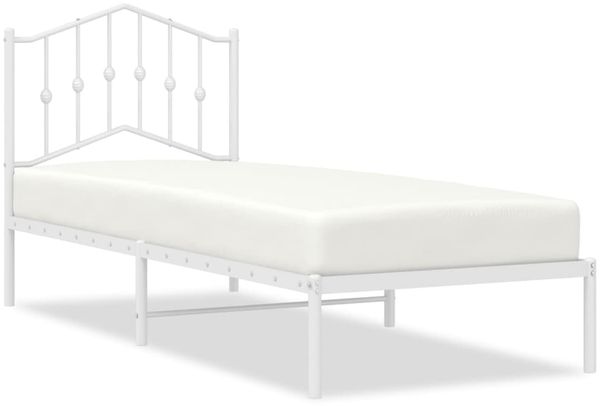 Einzelbettgestell Design für Erwachsene mit Kopfteil Metall Weiß 80x200 cm d2965e