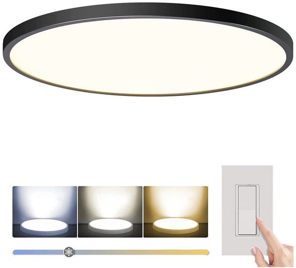 Sunicol Deckenleuchten Rund Panel Ultraflach LED Deckenleuchte, 24W-48W, Wohnzimmer Flur, 38W Ø40cm, 3000K Warmweiß/4500K Naturweiß/5000K Weiß, 3000K/4000K/5000K Dimmable