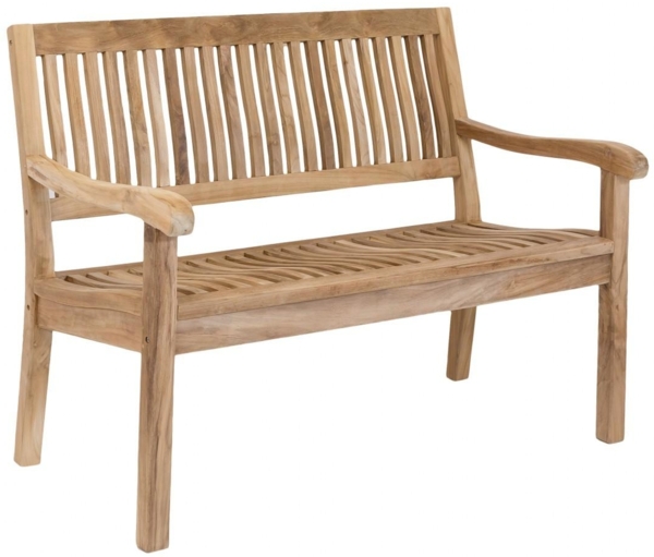 LEX 'Kingsbury' Gartenbank, mit Armlehnen, nachhaltig, Teakholz, 90 x 65 x 120 cm