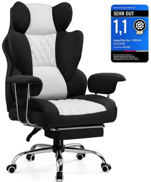 GTPLAYER Gaming-Stuhl Bürostuhl Gamer Stuhl gaming stuhl Schreibtischstuhl Chefsessel, mit Taschenfeder-Lendenwirbelstütze, breiter Büro-Computersessel