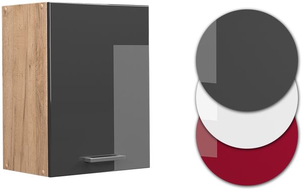 Vicco Küchenschrank Küchenzeile R-Line, Anthrazit Hochglanz, Hängeschrank 45 cm Bild 6