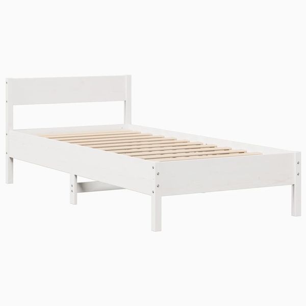 vidaXL Massivholzbett ohne Matratze Weiß 75x190 cm Kiefernholz 3306952 Bild 7