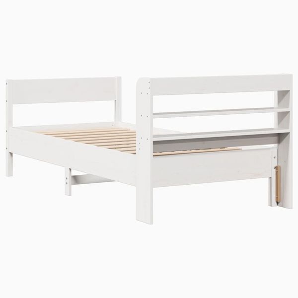vidaXL Massivholzbett ohne Matratze Weiß 75x190 cm Kiefernholz 3306952 Bild 6