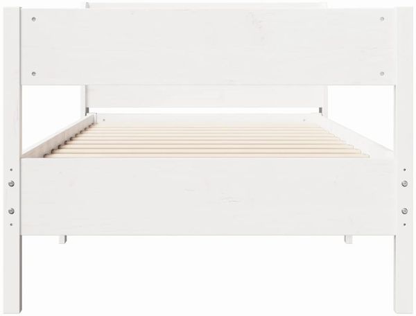 vidaXL Massivholzbett ohne Matratze Weiß 75x190 cm Kiefernholz 3306952 Bild 4