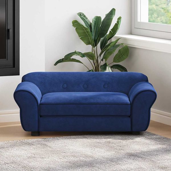 vidaXL Hundesofa Blau 72x45x30 cm Plüsch 171040