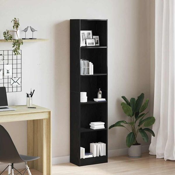 vidaXL Bücherregal Schwarz Eichen-Optik 40x24x176 cm Holzwerkstoff 862454