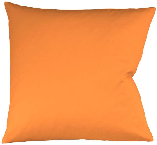 Fleuresse Mako-Satin Kissenbezug Bezug 80x80 cm uni mit RV 2044 orange