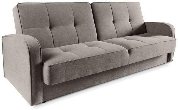 Beautysofa Schlafsofa PAVO 3-Sitzer mit Armlehnen, mit Bettfunktion und Bettkasen