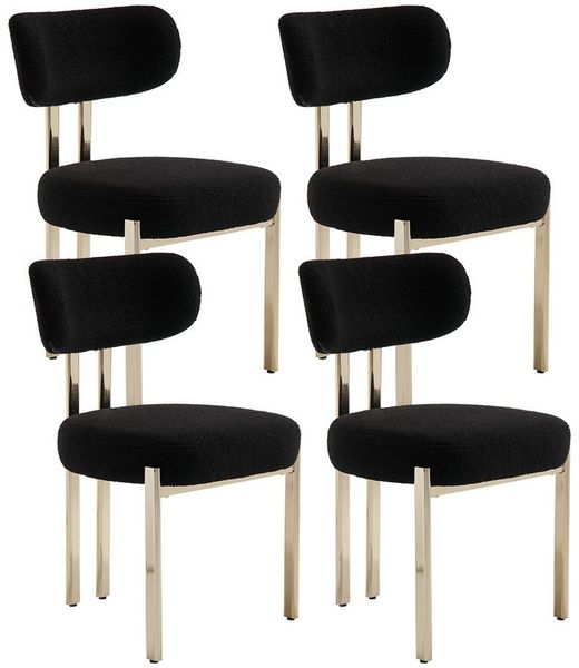WAHSON OFFICE CHAIRS Esszimmerstuhl aus Teddystoff 2er Set Küchenstuhl mit Metallbeinen, Polsterstühle (4 St)