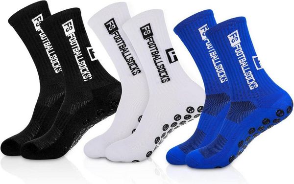 LuxusKollektion Fußballtor 3 Paare Sportsocken Herren 38-46 Anti Rutsch Grip Fußballsocken