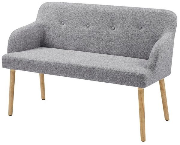 riess-ambiente Polsterbank SCANDINAVIA MEISTERSTÜCK 115cm grau/natur - Massivholz, mit Armlehne (Einzelartikel, 1-St), Nordische Sitzbank - ideal für Esstisch, Küche oder Wohnbereich