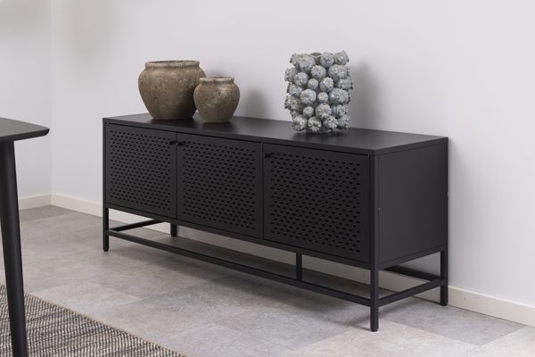Anrichte >Newcastle< in schwarz, Stahl - 160x60x40cm (BxHxT)