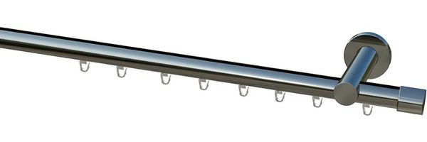 Garduna Gardinenstange Innenlauf System, Ø 20mm, mit X-Gleiter, kürzbar, Metall, 1-lauf, Innenlauf, komplett, hochwertig, Fixmaß, 20mm Vorhanstange