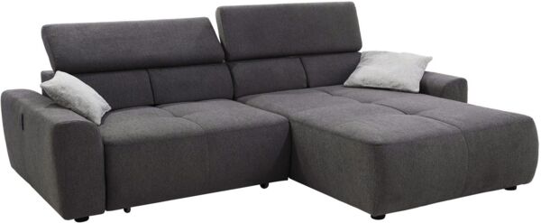 Jockenhöfer Gruppe Ecksofa Unos L-Form, B: 299 cm, mit 60 cm elektr. Sitztiefenverstellung, 140kg Belastbarkeit, USB-Anschluss, Kopfteilverstellung & Zierkissen