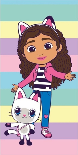 Gabby's Dollhouse Badehandtuch Strandtuch 70x140 cm aus Baumwolle – saugfähig & weich