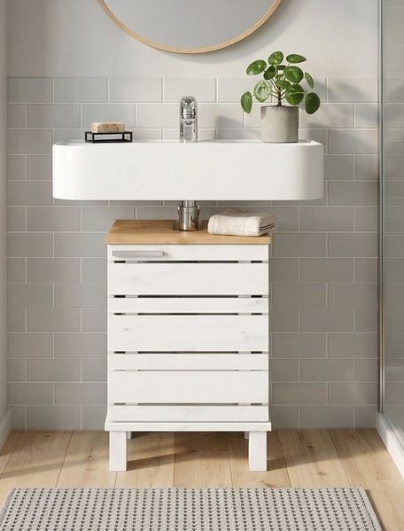 Home affaire Waschbeckenunterschrank JOSIE Breite 40 cm, aus Massivholz, Metallgriff, 1 Tür