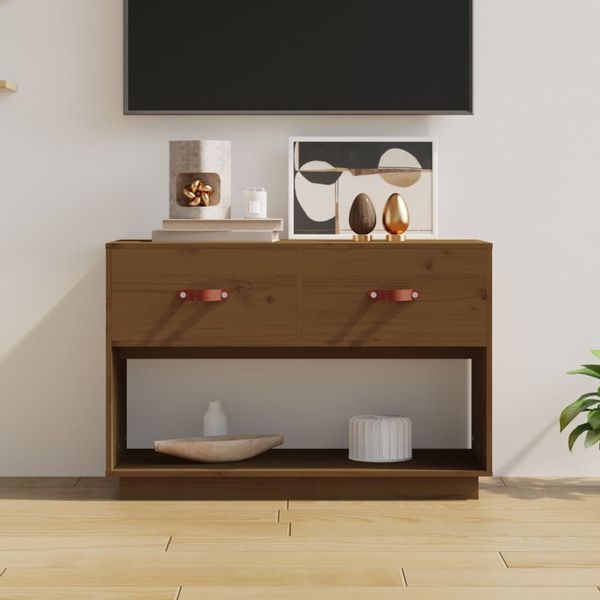 vidaXL TV-Schrank Honigbraun 90x40x60 cm Massivholz Kiefer 821525